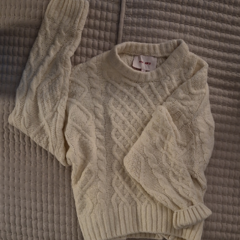 Cream Ivory Cable Knit Sweater
